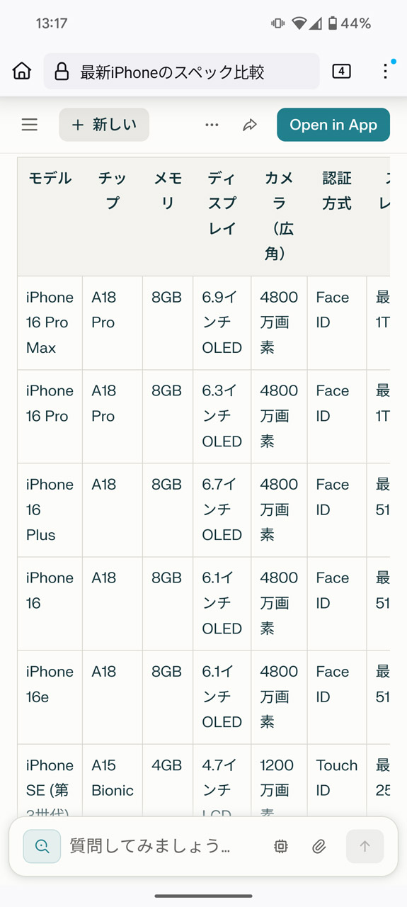 すぐにPerplexityのWebサイトへ遷移し、情報収集の結果が表示される