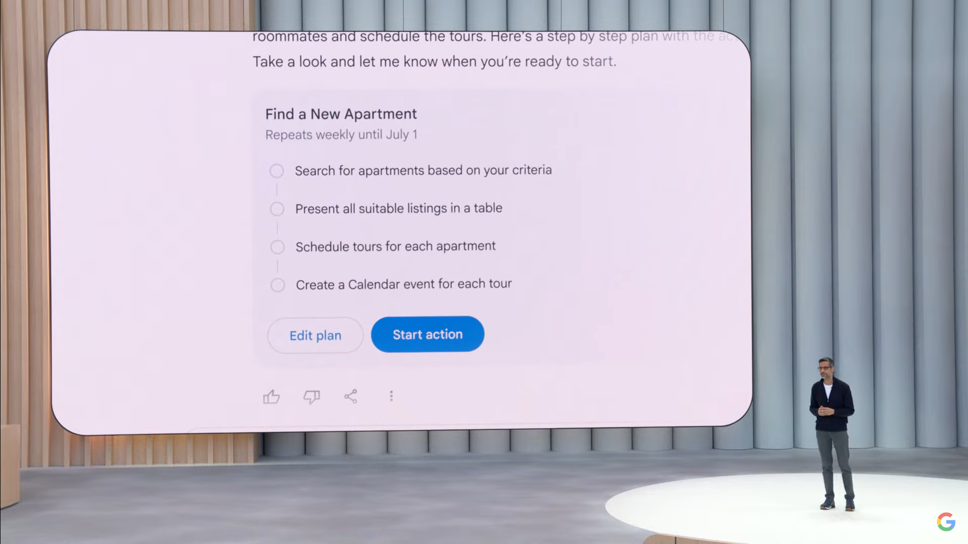 Geminiがブラウザを操作し探してくれる