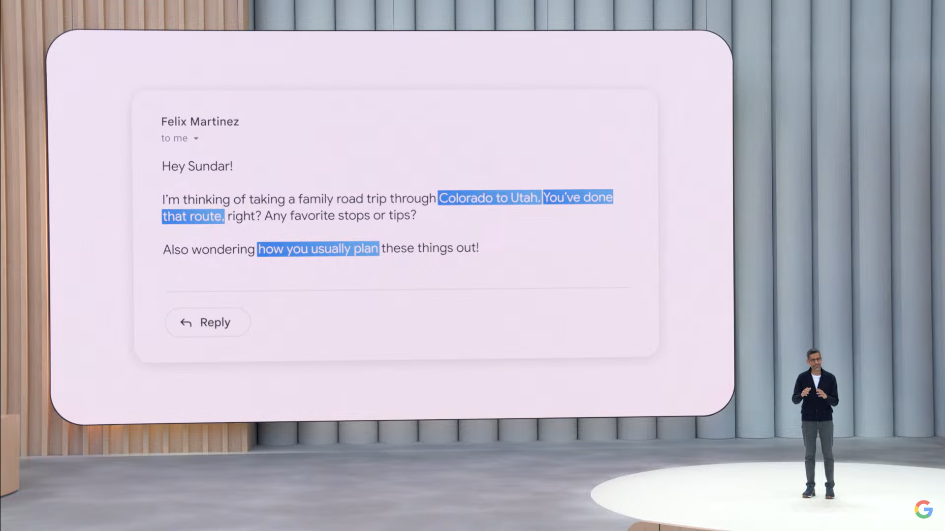 ドライブに行く時のアドバイスを求められた