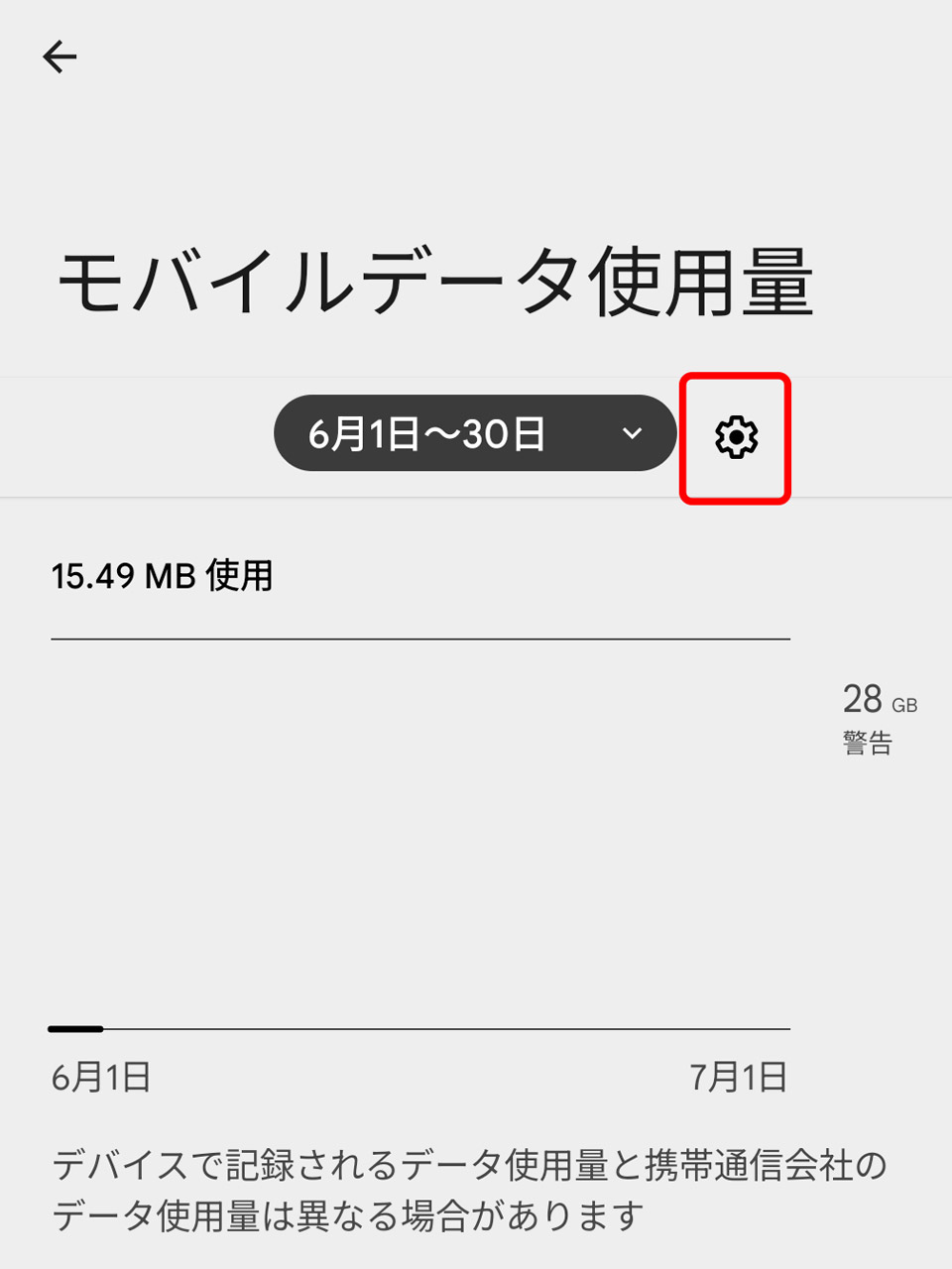 5. 歯車アイコンをタップ