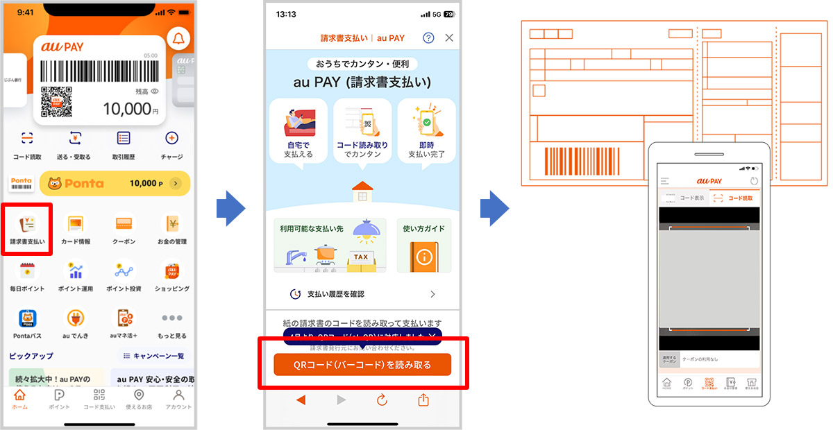 請求書読み取り機能による決済