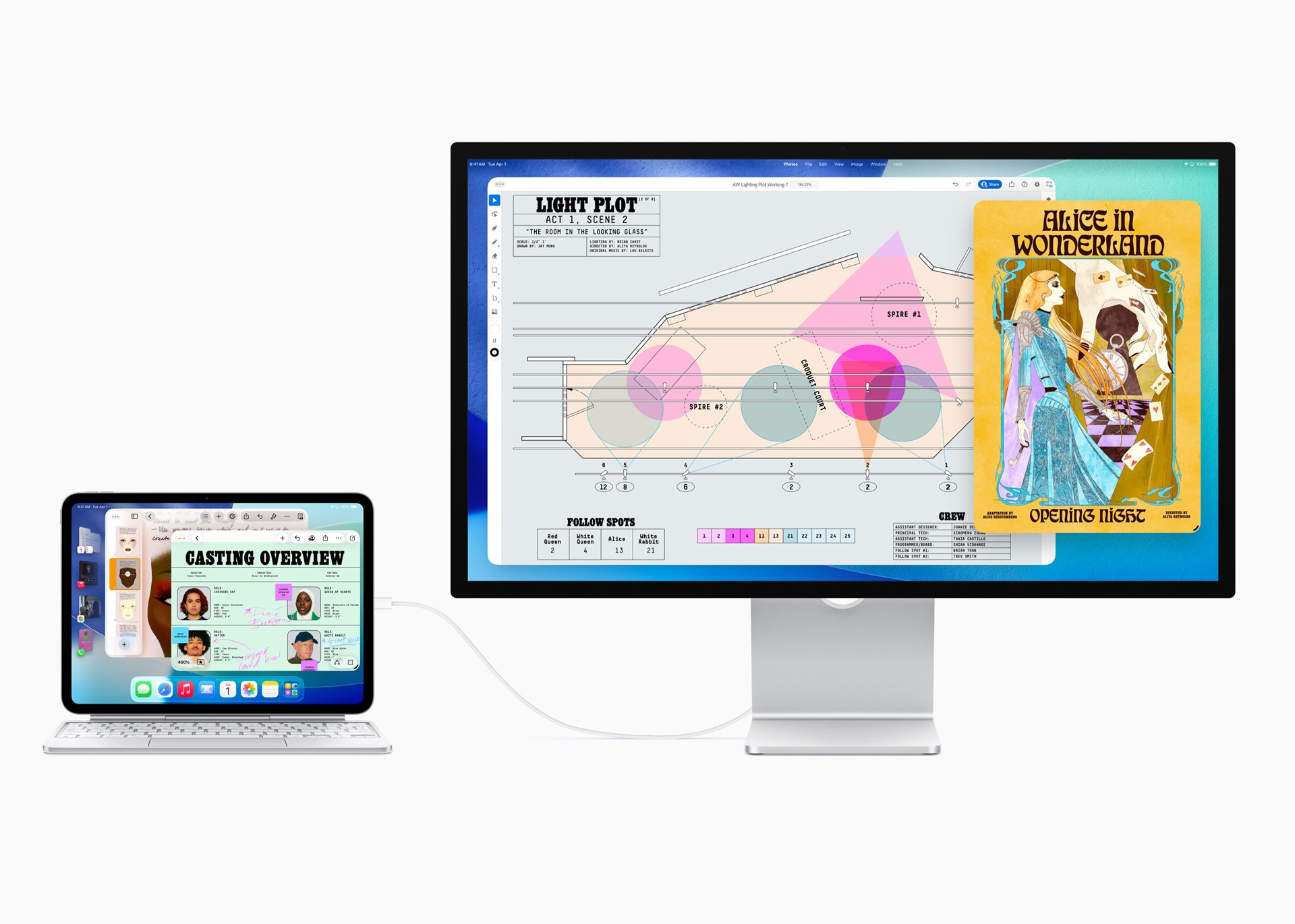 iPadに外部ディスプレイを接続して使えば、ダブルディスプレイ環境を利用できる。かなりパソコン的に活用できそうだ。