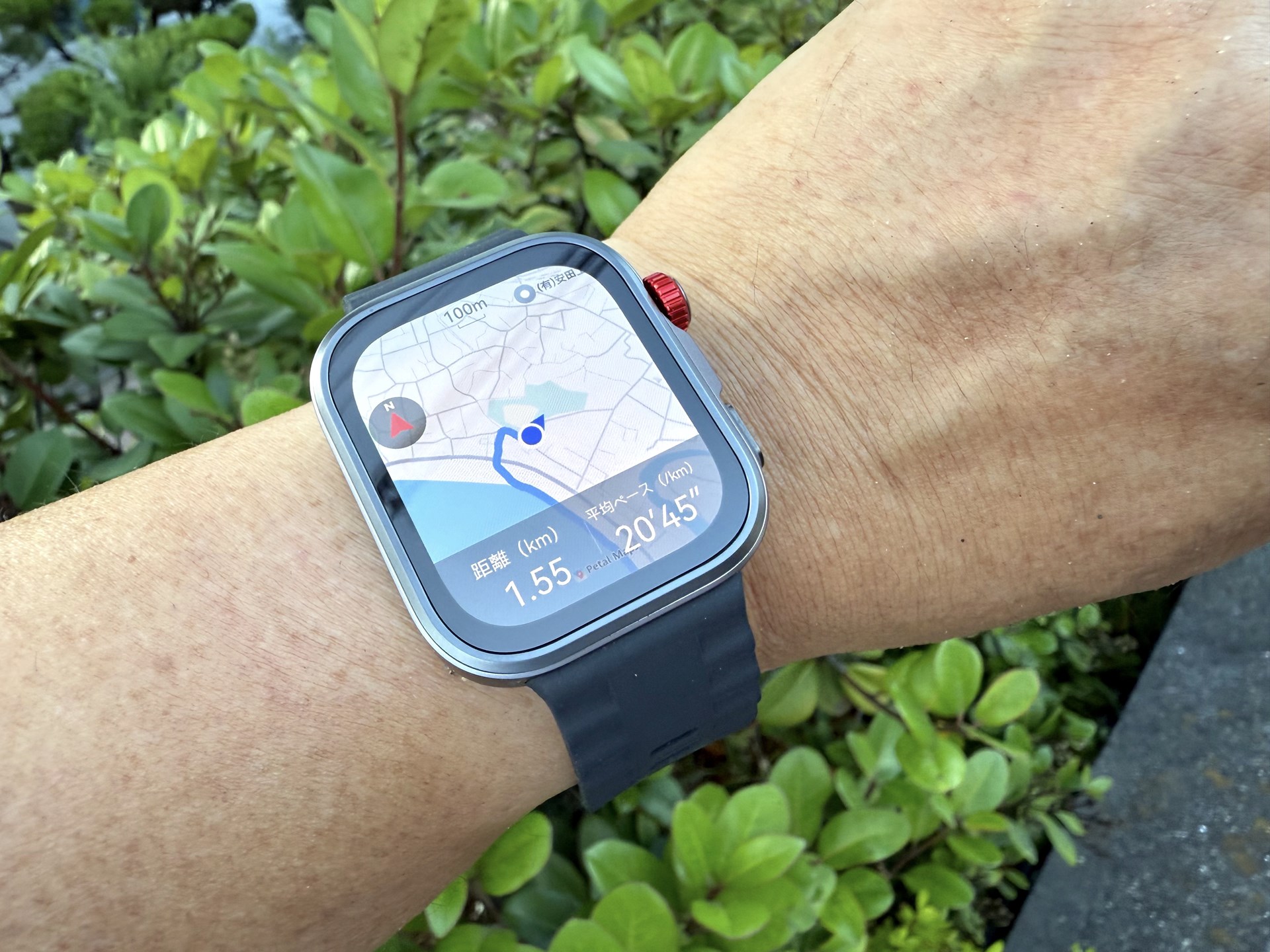 地図の視認性は上々。GPSの精度も高いと思えた