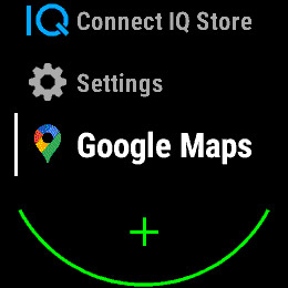 同期するとウォッチのアクティビティメニューに「Google Maps」が追加される