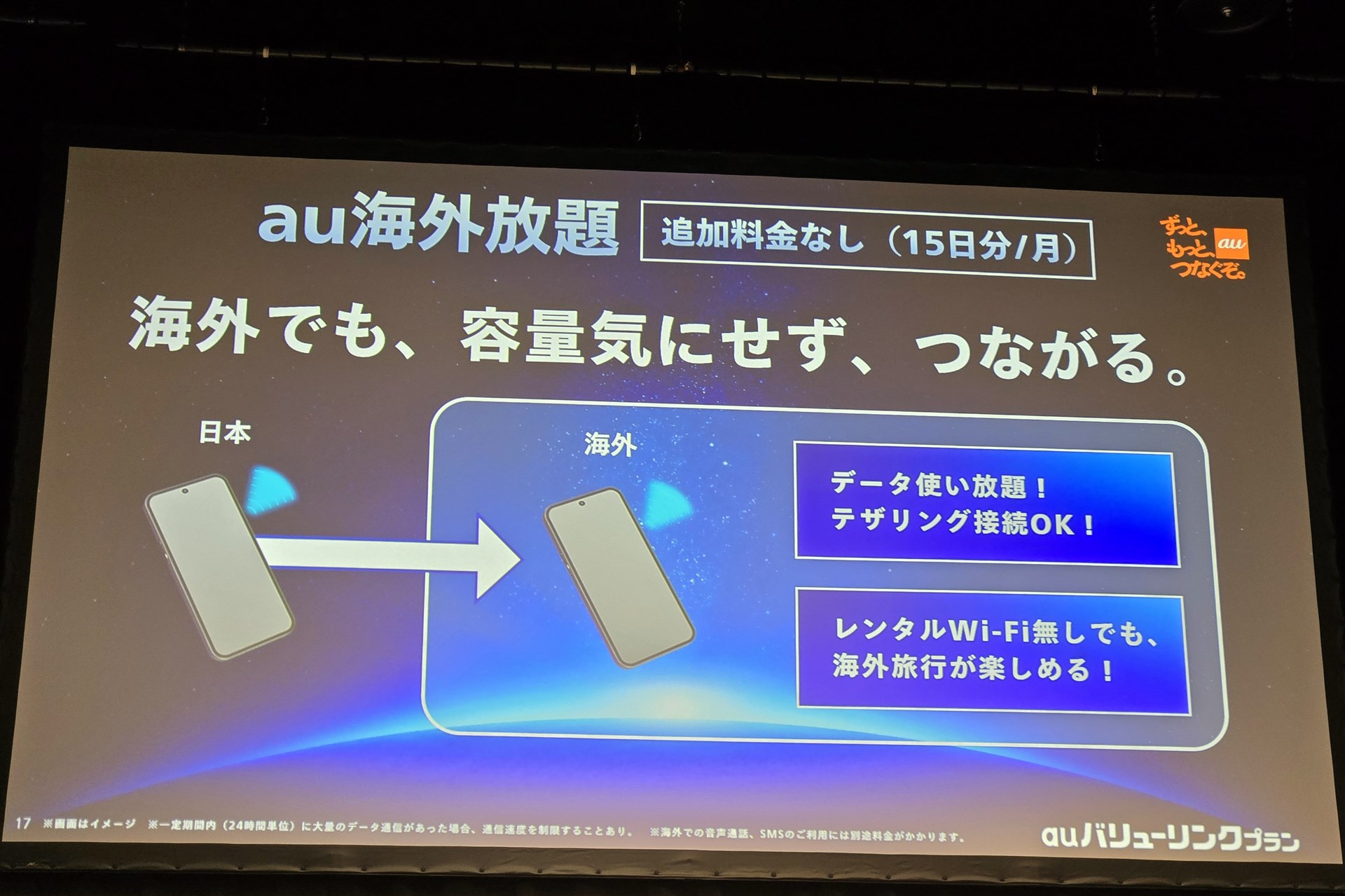 KDDIもauバリューリンクプランなどで海外ローミング無料を打ち出している