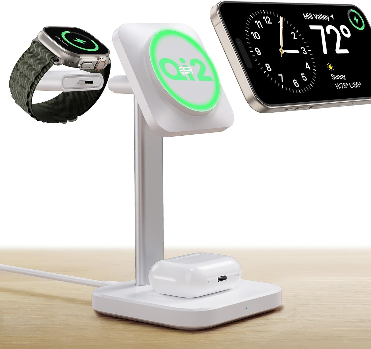 Qi2 MagSafe 充電器 3in1 ワイヤレス充電器15W