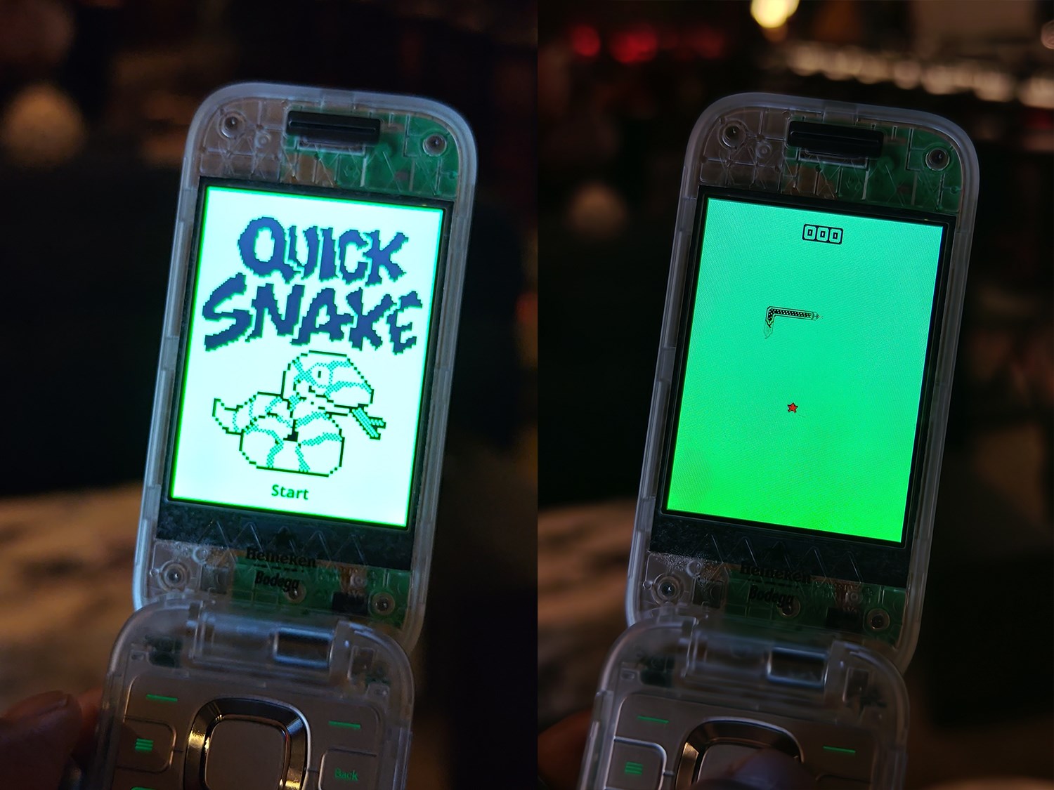 バーでの時間つぶしにQuick Snakeが楽しめた