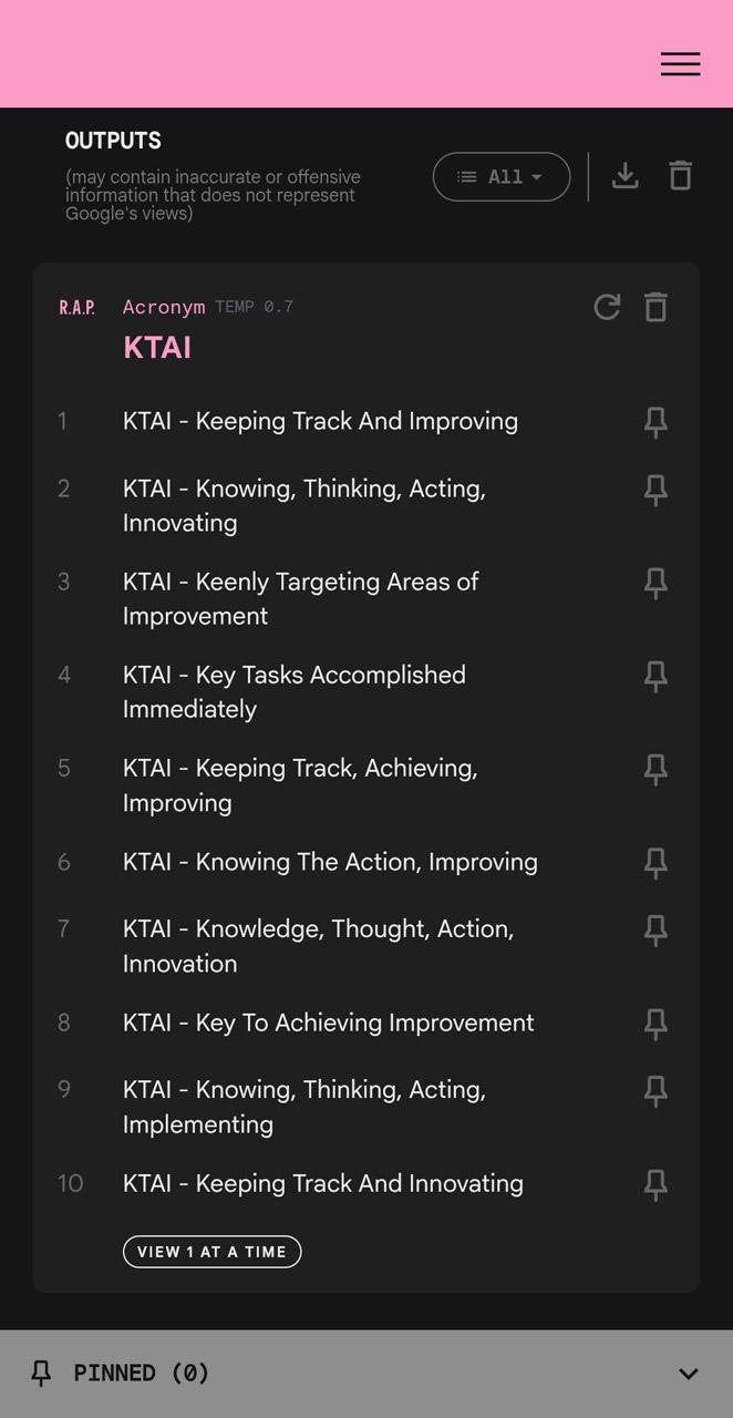 「Keeping Track And Improving」など、「KTAI」が意味するものを勝手に作り出した