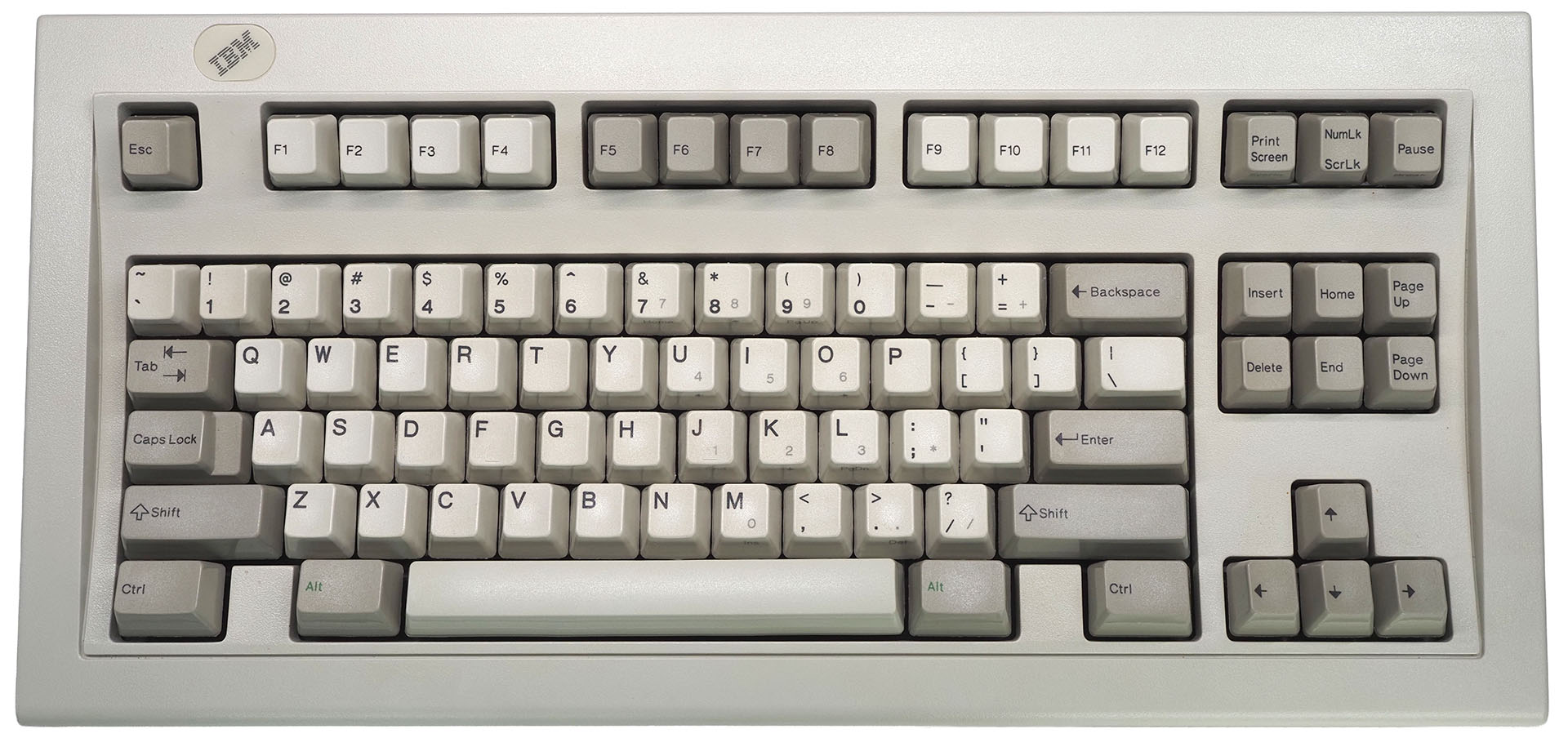 ご参考までに、前出「IBM Model M Space Saver 1393278」のキー配列を。昔ながらのキー配列って感じ。