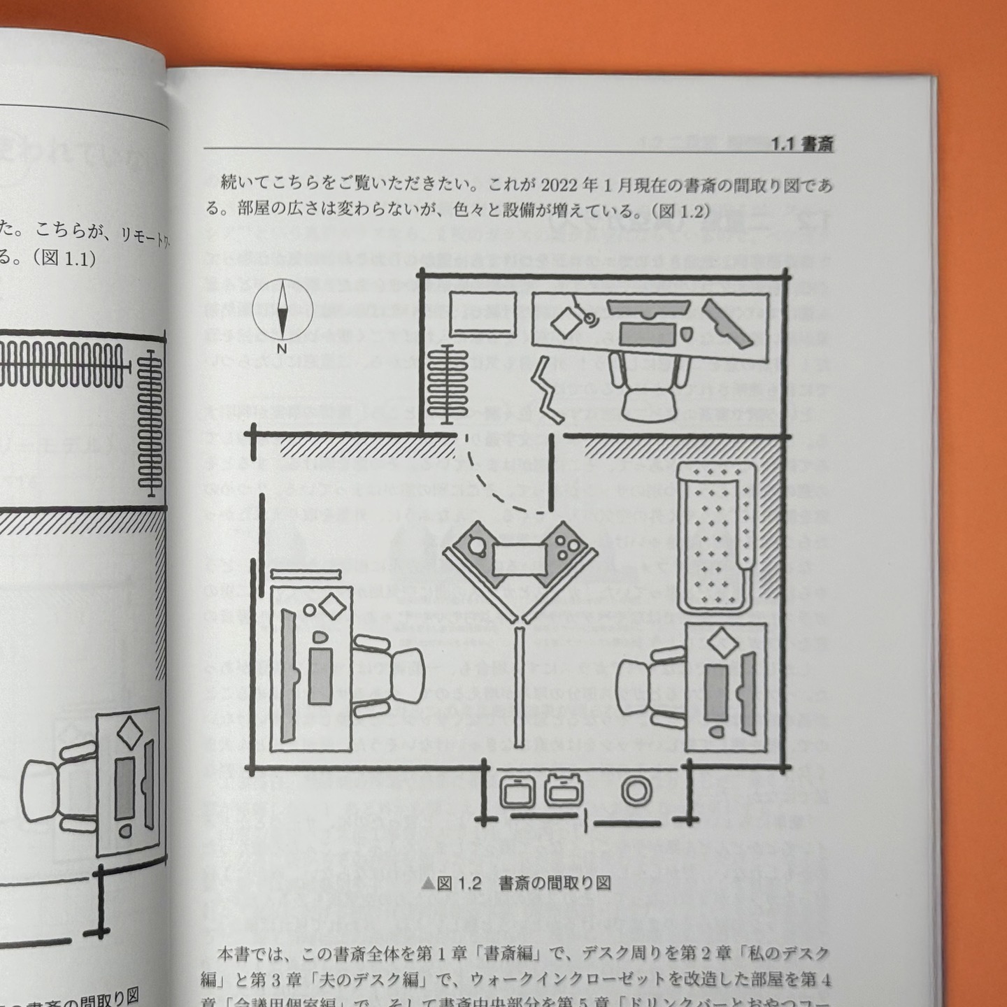 ご夫婦で自宅勤務（テレワーク）をしていて、どのような間取りでどこに何を置いているか、使い心地はどうかなどが詳細にレポートされている。
