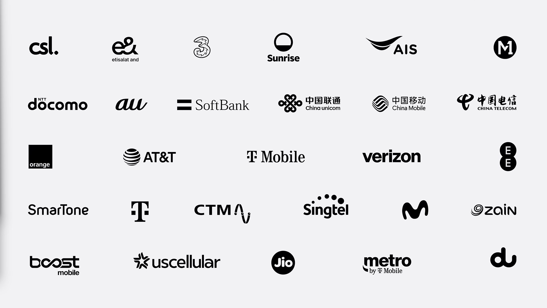 5G通信に対応する通信事業者