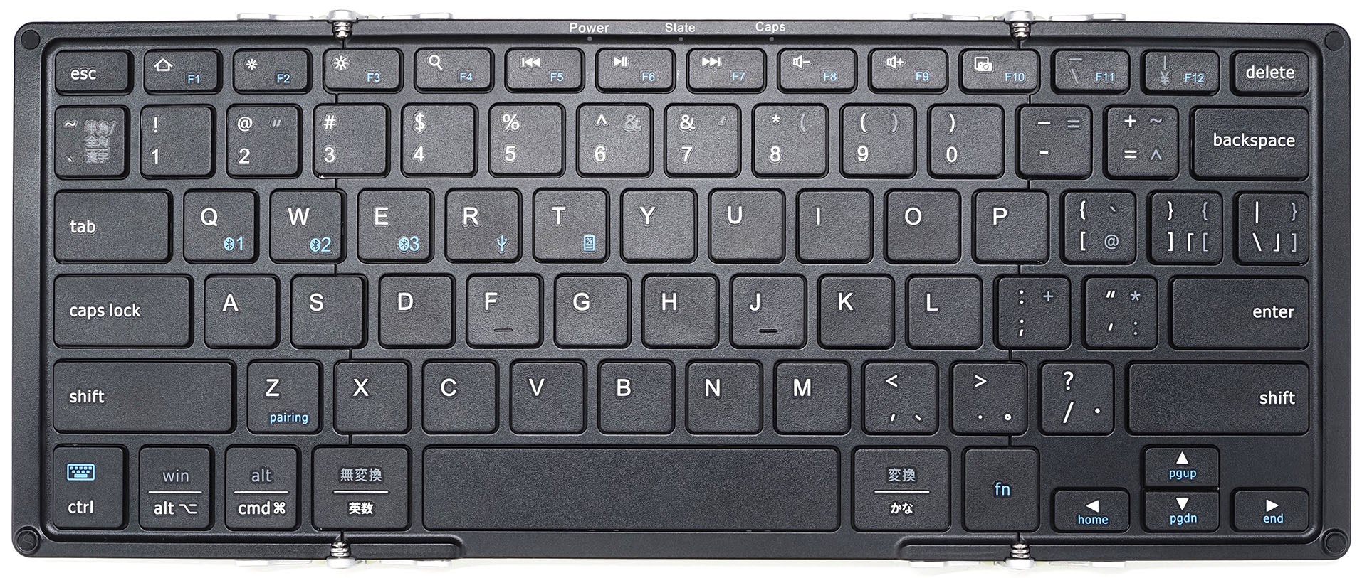 IC-BK20seのキー配列。全体的にマトモなUS配列という印象だ。