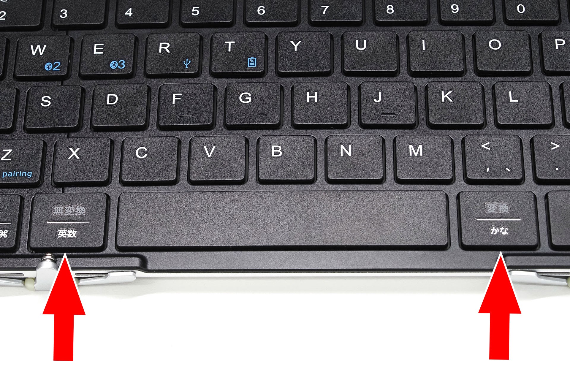 「英数」「かな」キーがあるので、英字／日本語の入力切り替えもラク。もちろんctrl＋spaceなどでの入力モード切り替えも行える。