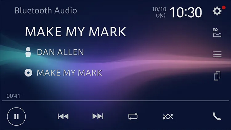 Bluetoothで音楽を再生している様子