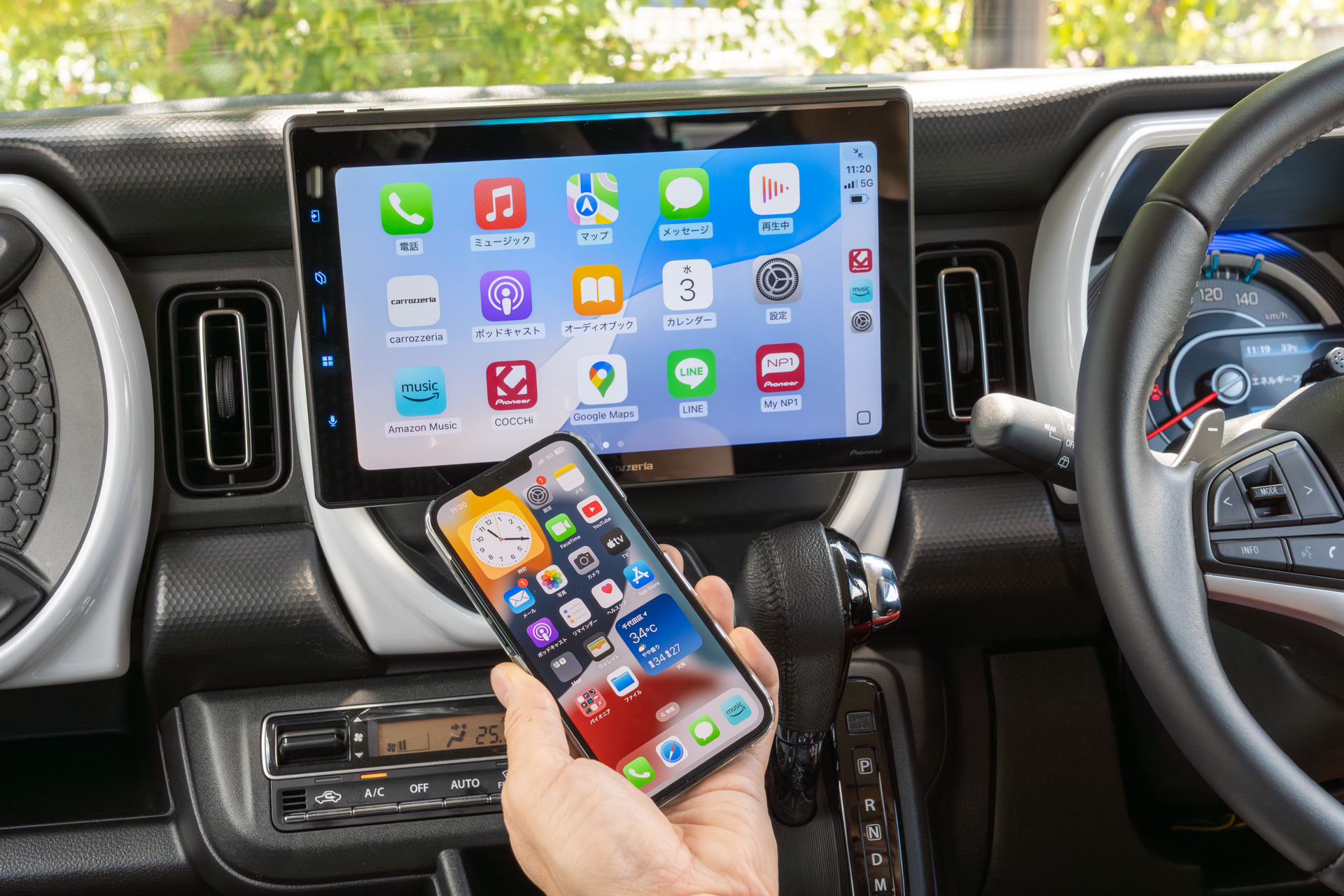 iPhoneを使ってApple CarPlayで連携したところ