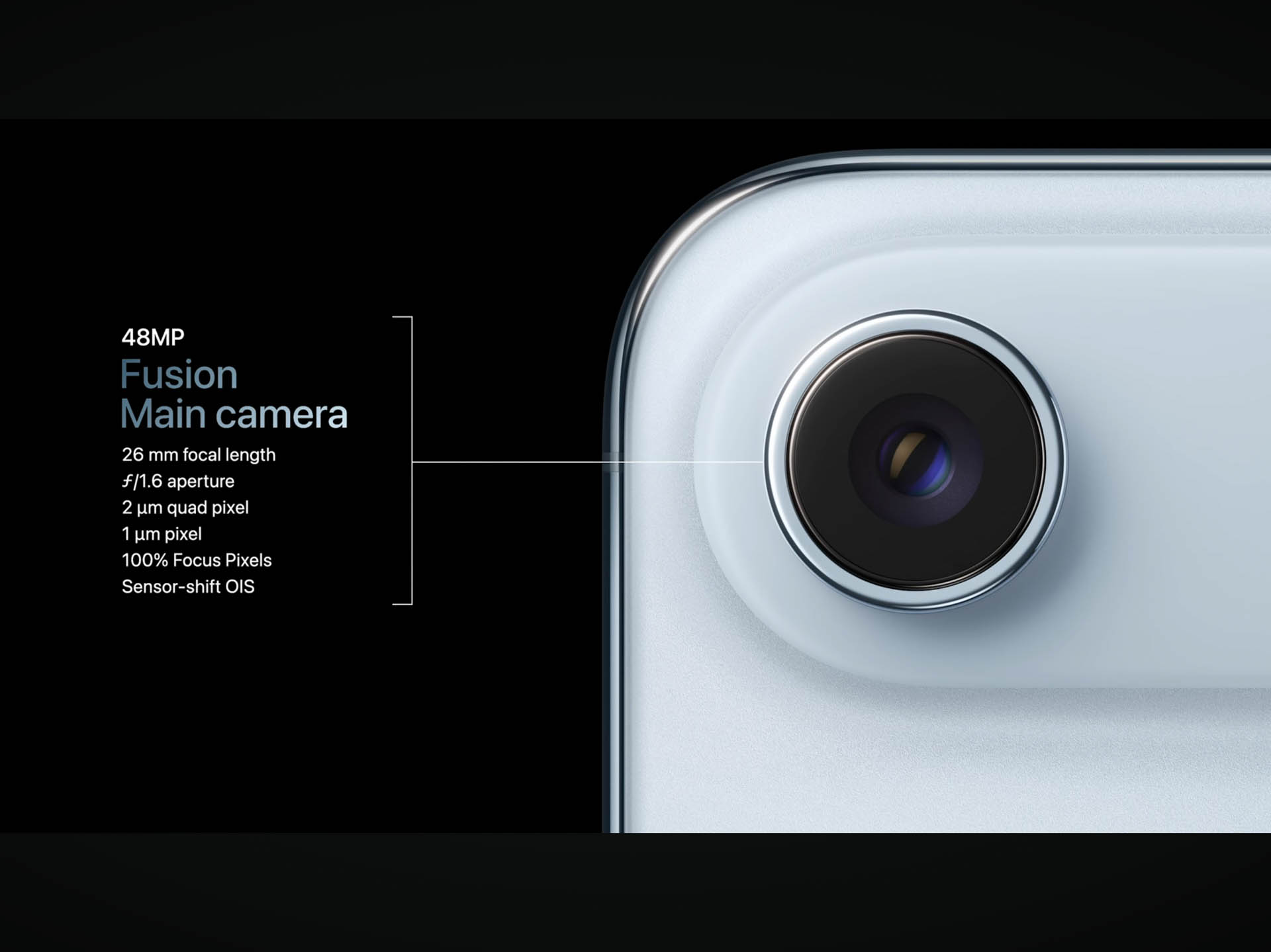 iPhone Airのメインカメラ。スペック上はiPhone 17と同等