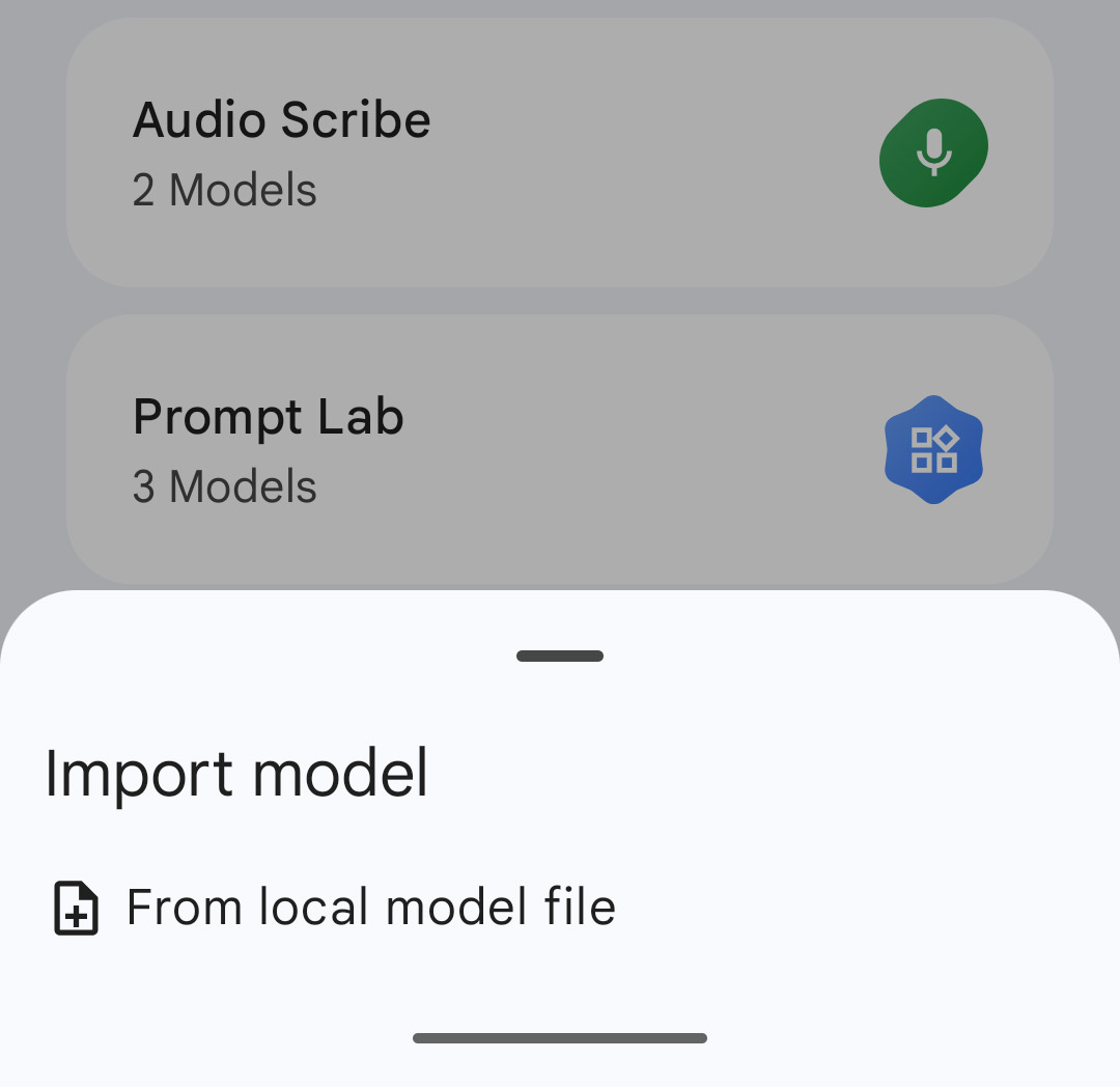 スマホに保存している他のAIモデルもインポートして使えるようだ