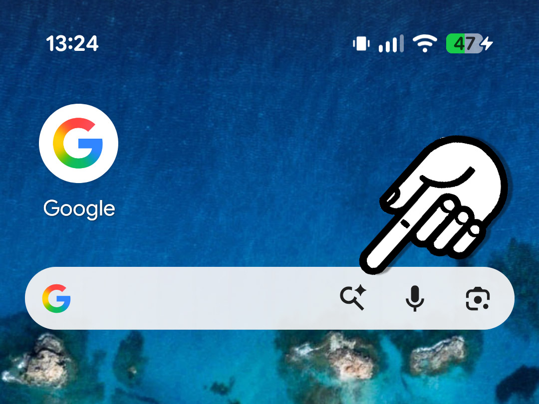 ウィジェット内にあるボタンで「AI モード」へ