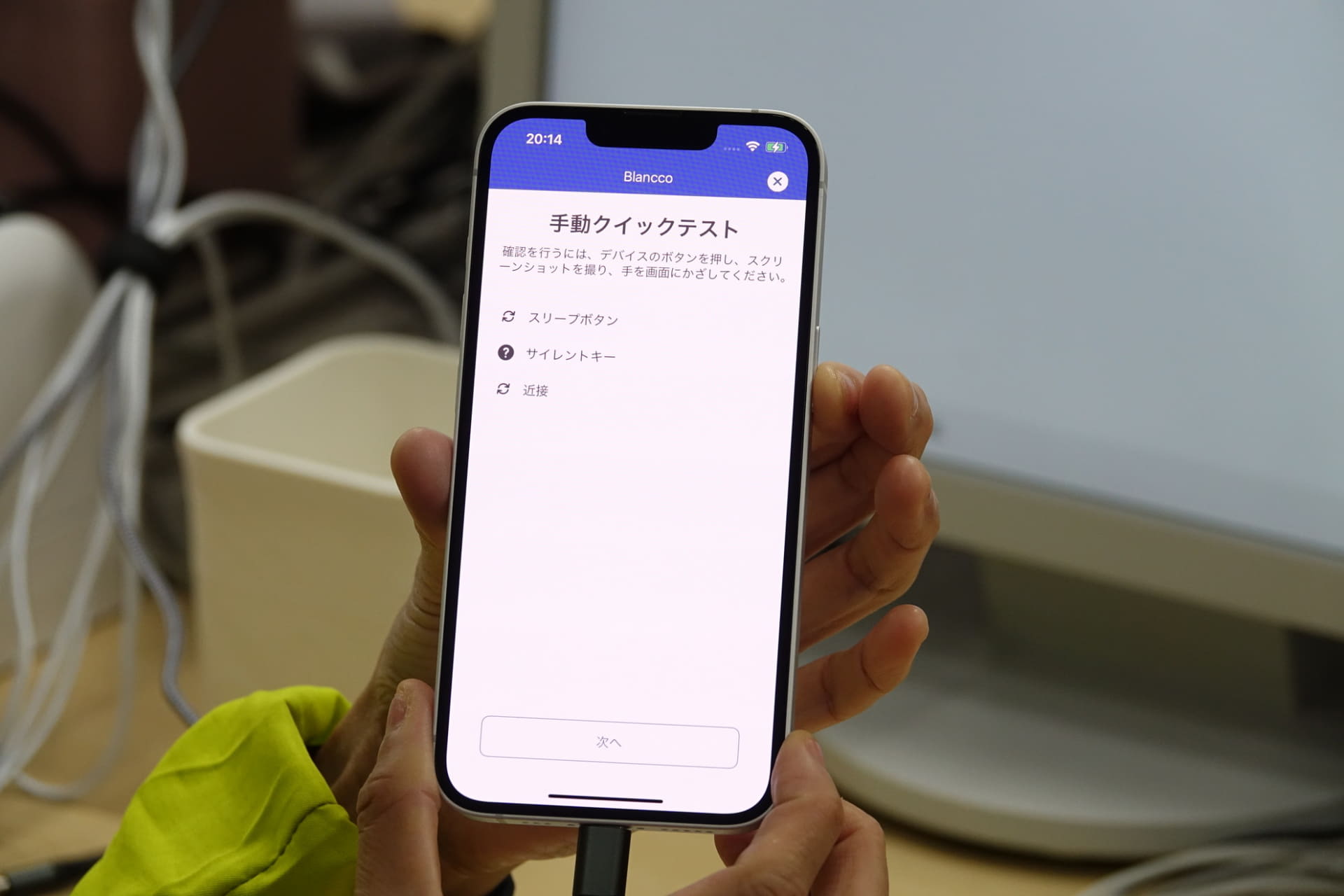 ボタン操作など、人の手が必要なチェック項目もウィザードに沿って実施するだけでチェックが完了する