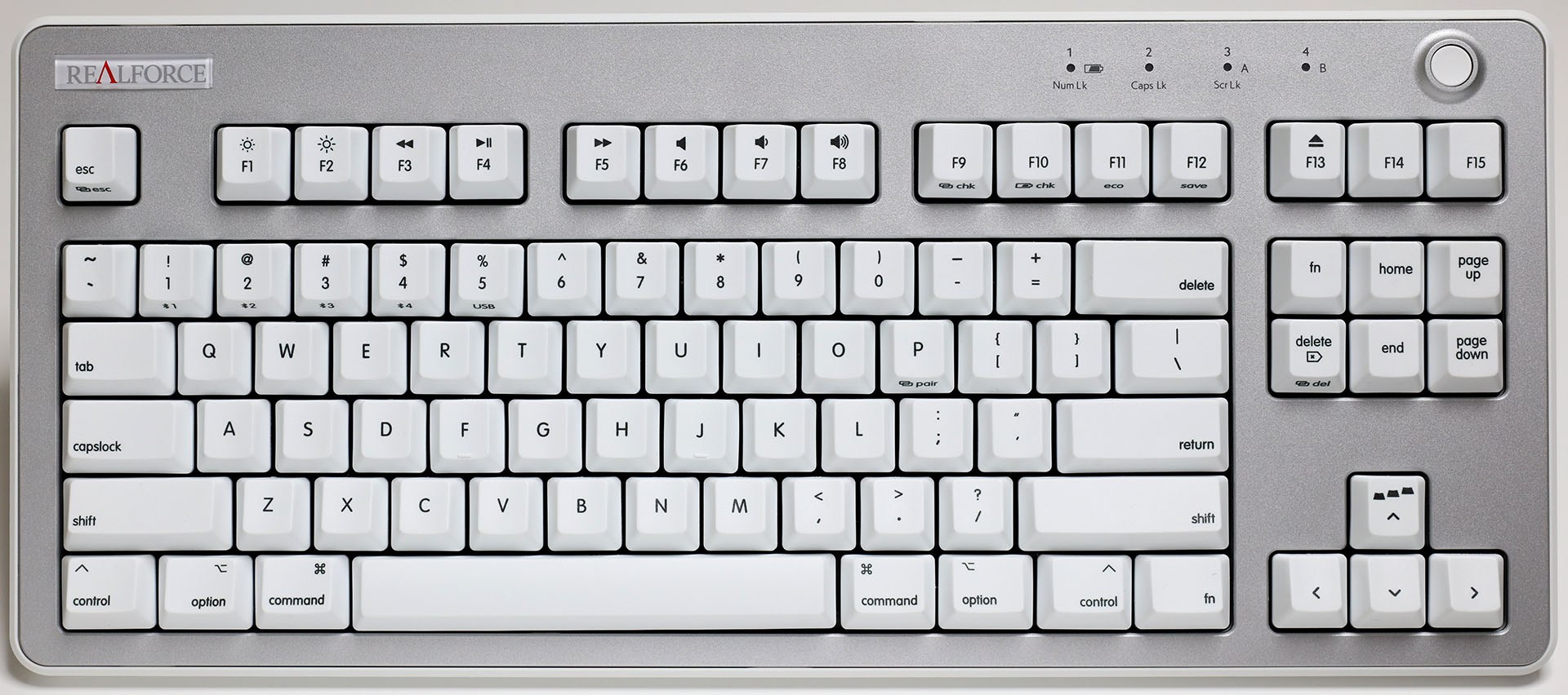REALFORCE R3（Mac版／R3HH21）のキー配列。