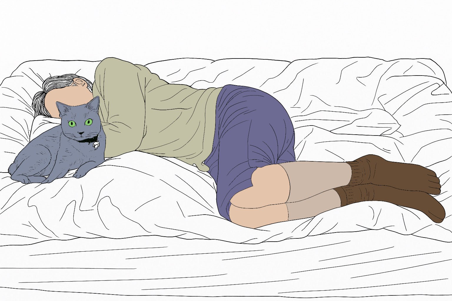 Photoshopの塗りつぶしツールで色選んでクリックした程度の着彩。1分くらいでできる「大雑把・雑な塗り」だが、細部まで丁寧に塗ればそこそこ楽しめる塗り絵になる、かも。