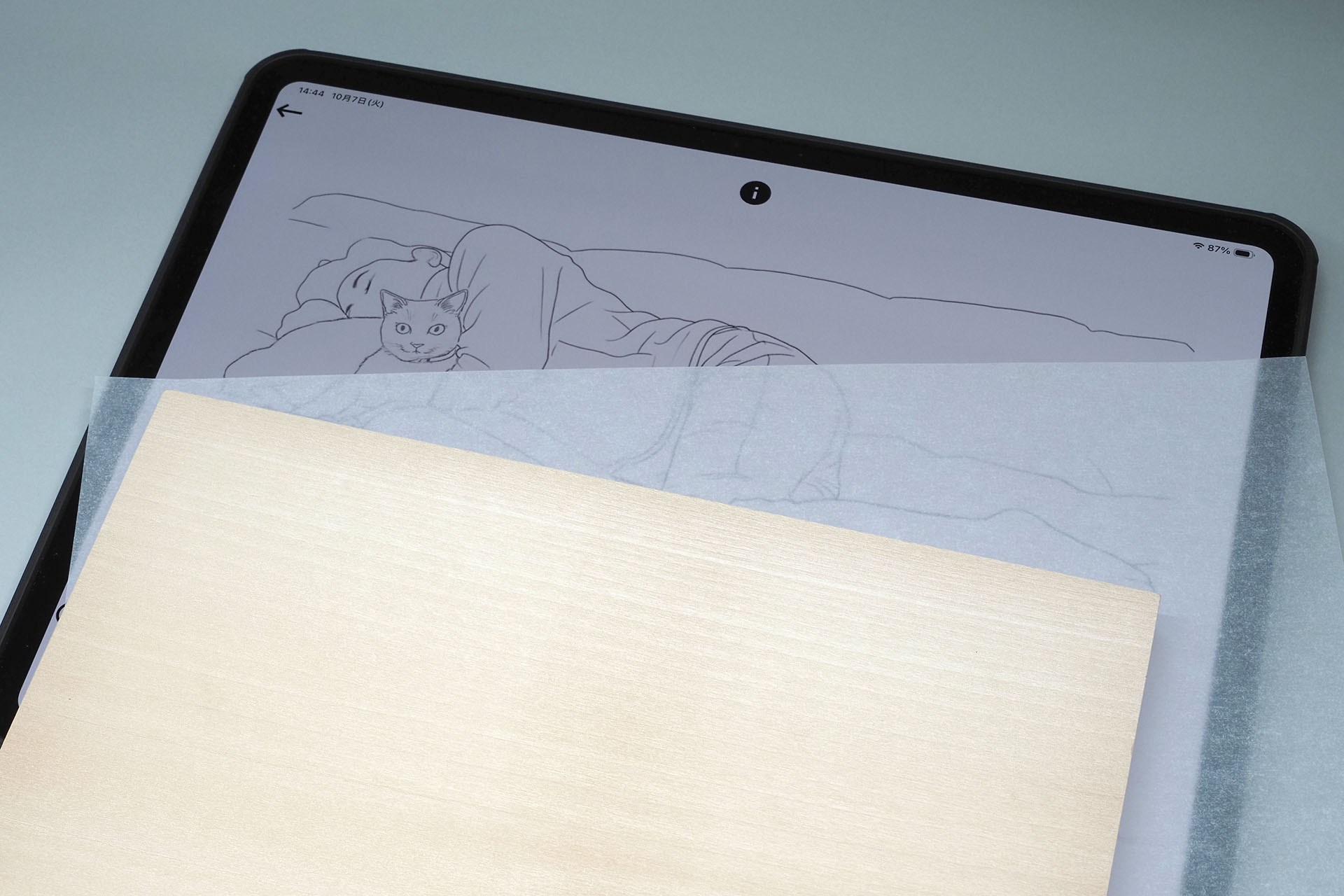 アプリ上で画像を拡大縮小・回転などできるので、画像をトレースしたい大きさ・向きにできる。この場合はレリーフを彫る木のサイズに合わせた。