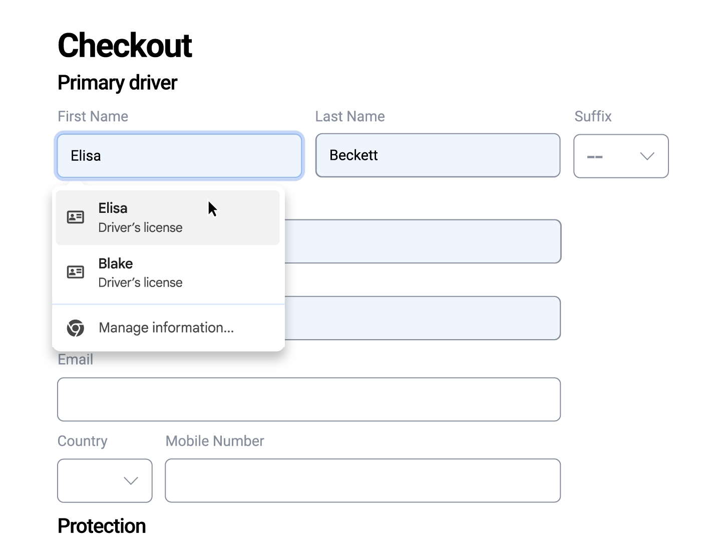 運転免許証の自動入力イメージ