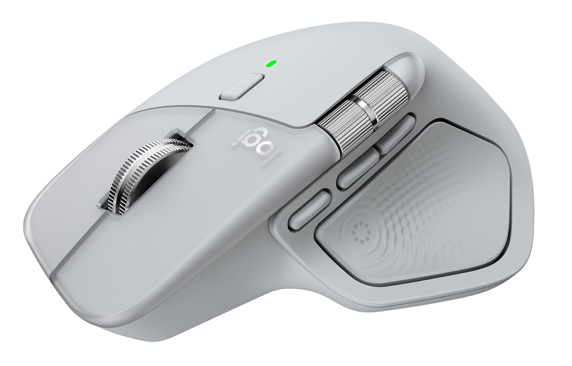 ロジクールのフラッグシップ・マウスシリーズの最新型ことMX Master 4。前のモデルから形状などはあまり変化がなく、ソフトウェアやUIの面が大きく刷新された。