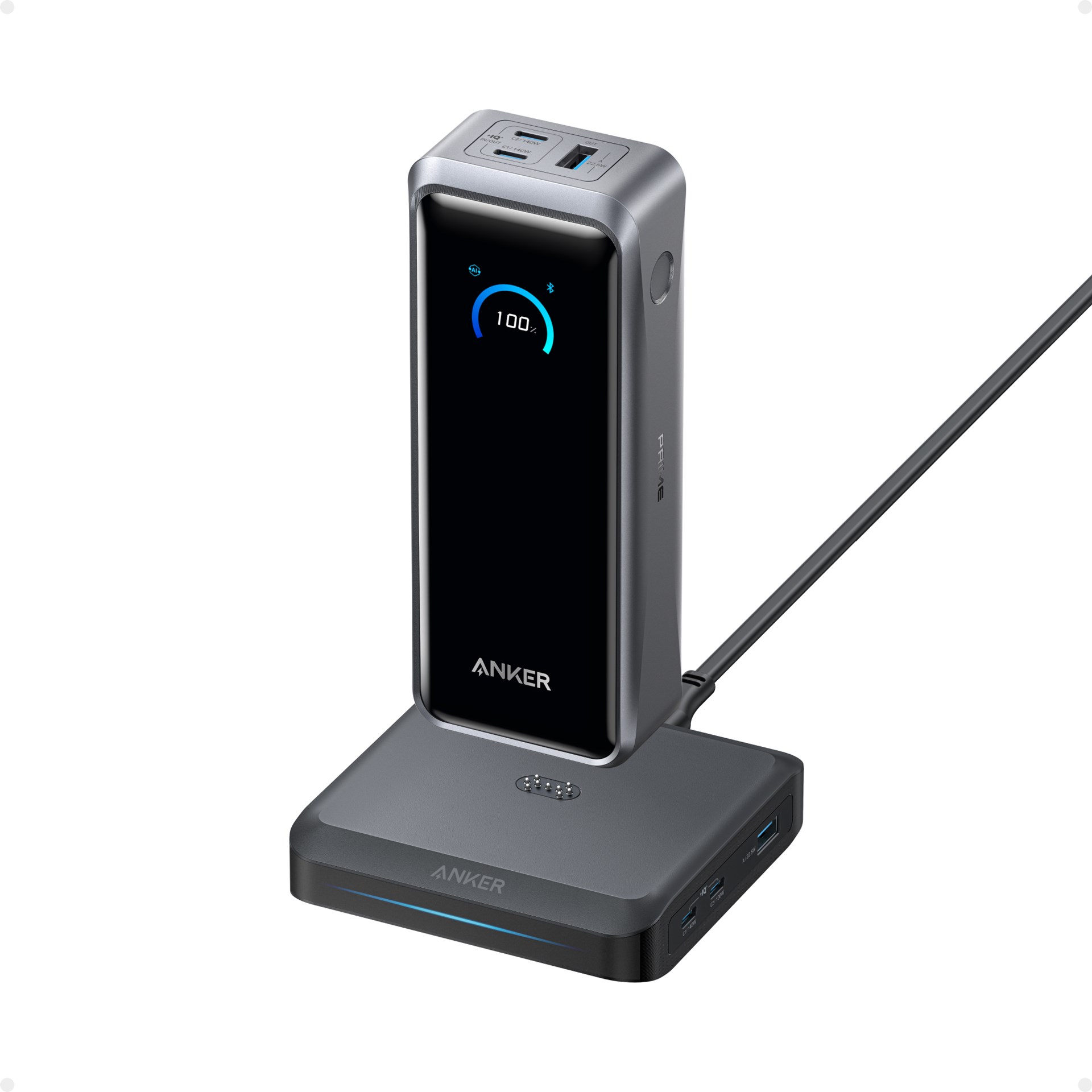 Anker Prime Power Bank（26250mAh、300W）with Anker Prime Charging Base（150W、3 Ports）