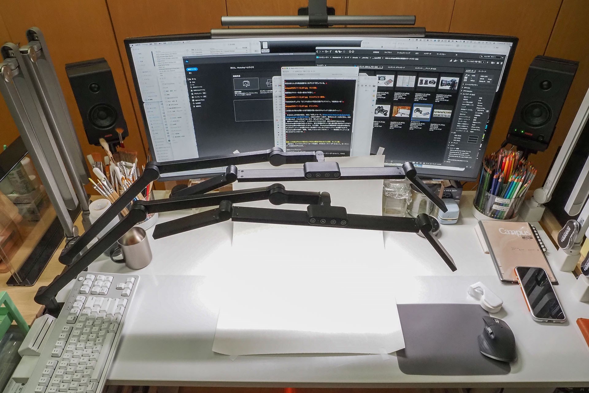 THANKOのデュアル「どこでも照らす可変式3面デスクライト」で超明るいゼ！