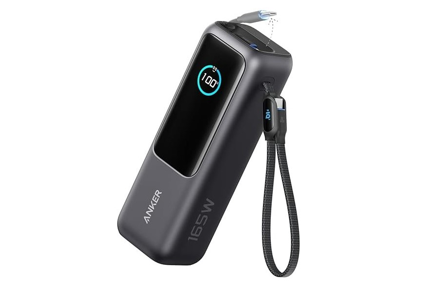 Power Bank（25000mAh、Built-In＆巻取り式 USB Type-C ケーブル）