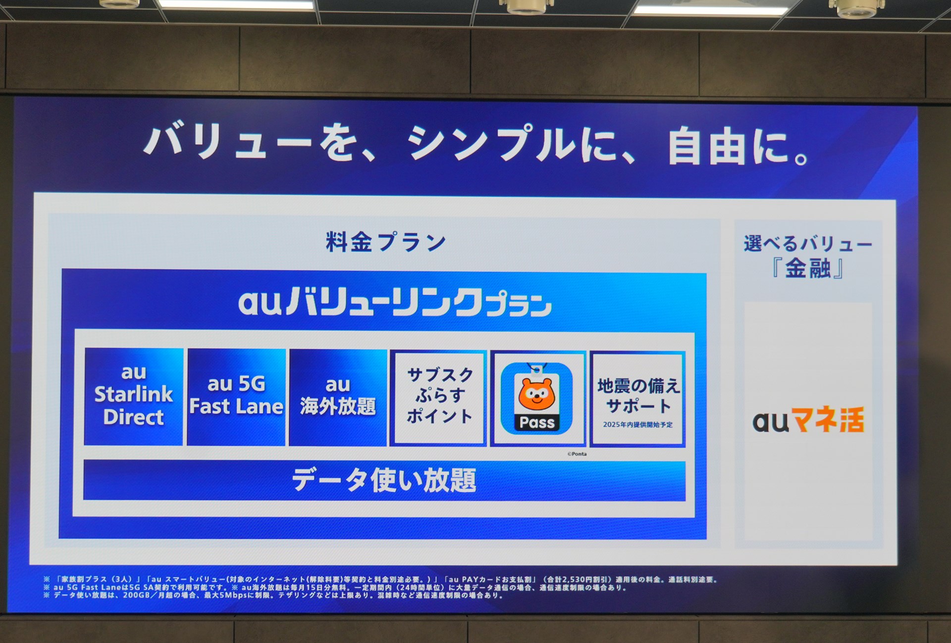 マネ活部分はあくまでバリューの選択肢という位置づけ。マネ活2でも、これを踏襲しているため、auバリューリンクプランだけでなく、使い放題MAX＋とも組み合わせられる