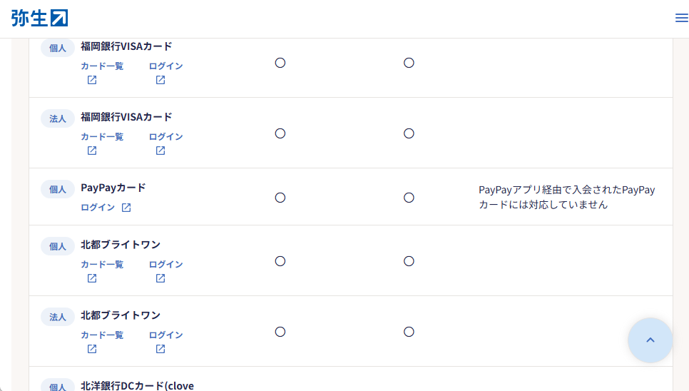 「PayPayカード」を確認したところ。こちらも対応はしているが、「PayPay」アプリから入会したクレジットカードには非対応だという