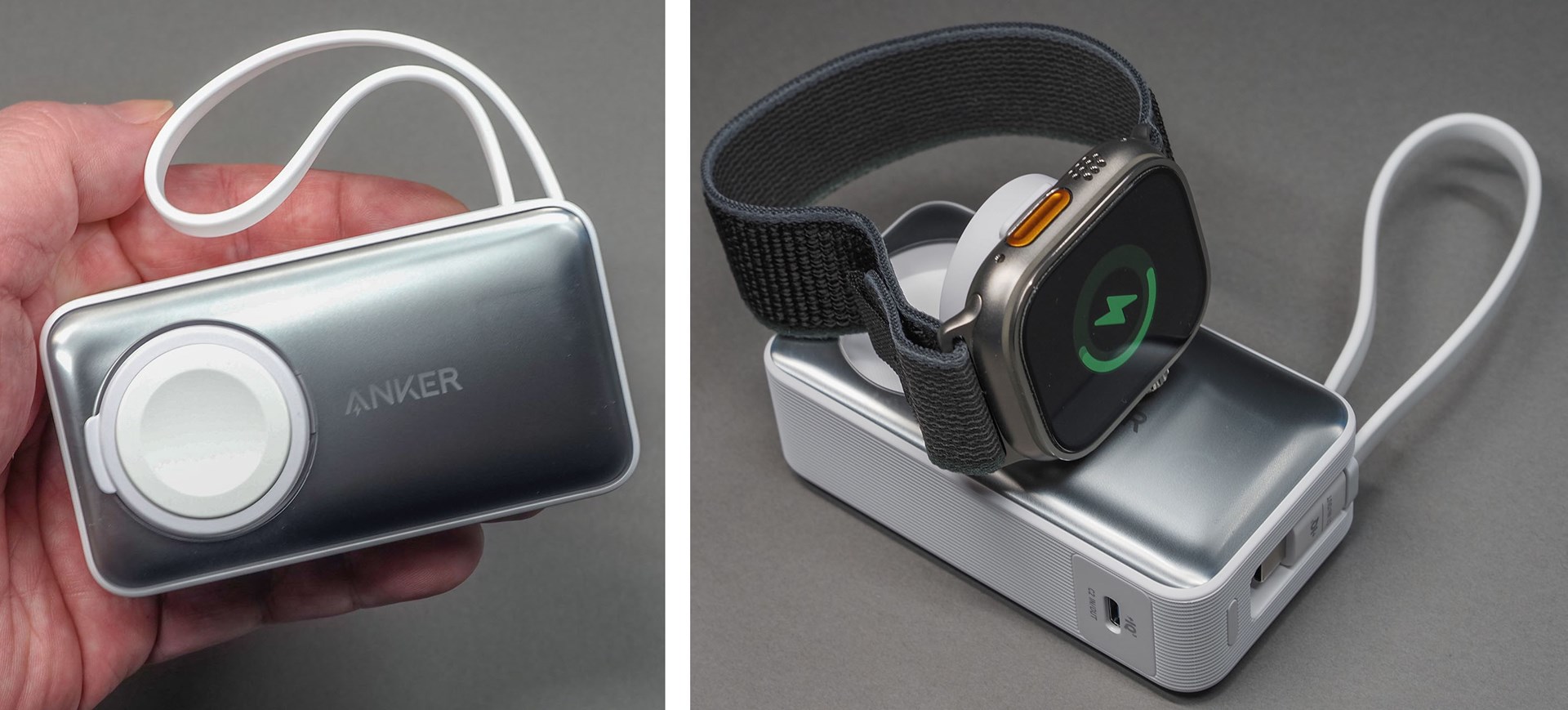 こちらは「Anker MagGo Power Bank（10000mAh、35W、For Apple Watch）」という、ケーブル内蔵でありかつApple Watch充電にも対応したモバイルバッテリー。直販価格は9990円。