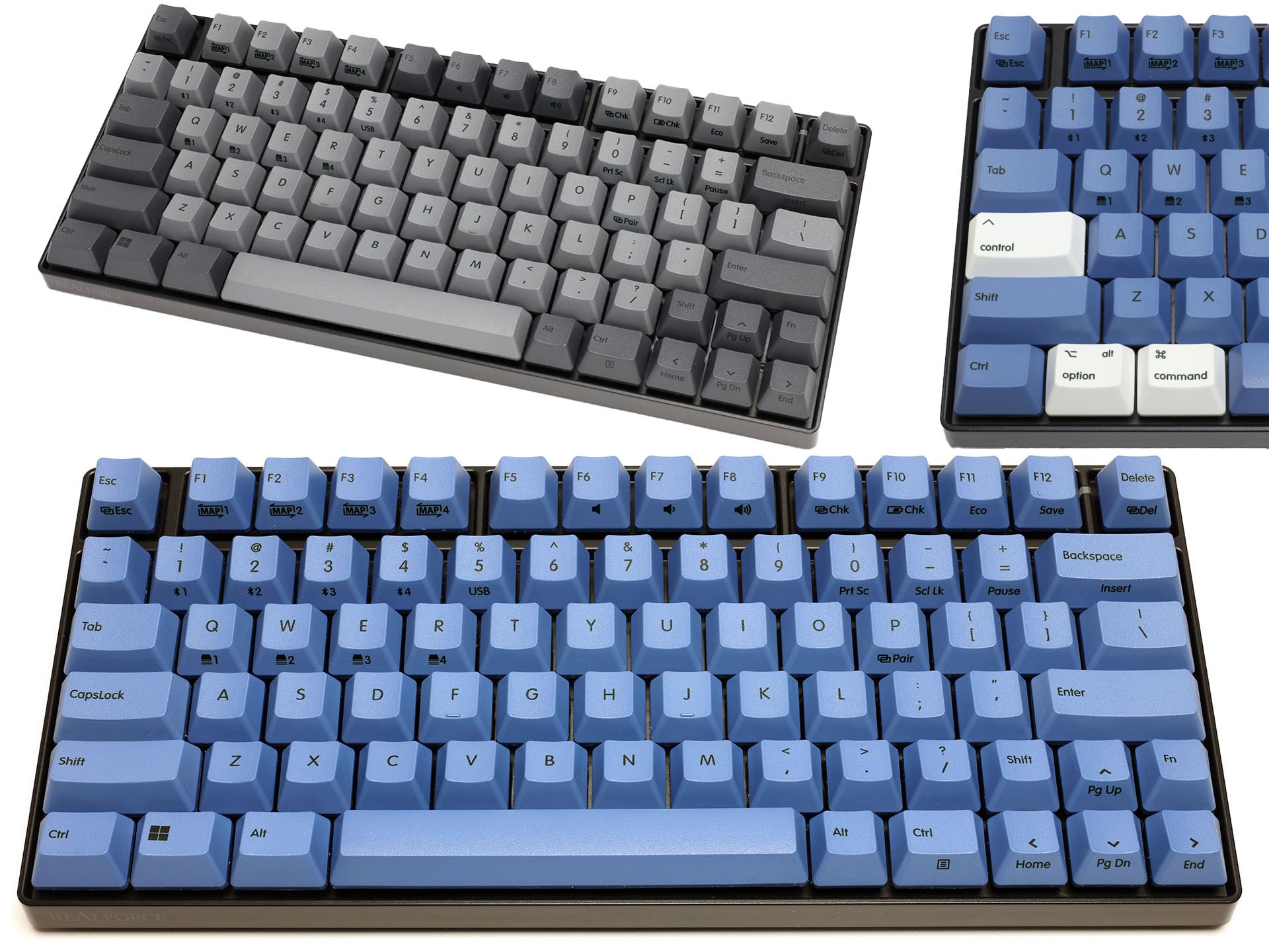色違いのキーキャップなども別売されている。また、東プレの別モデル・Mac配列キーボードのキーを、REALFORCE RC1に装着することもできる（メーカー保証外）。