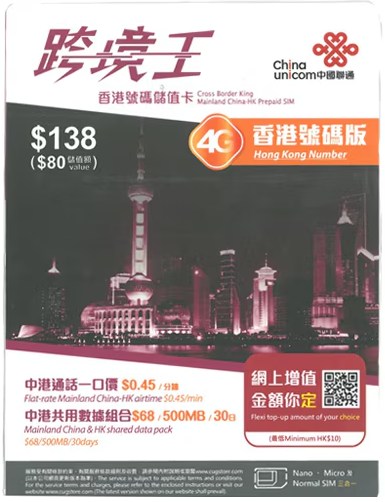 昔はこういう、本土から香港へローミングできるSIMを使ってたんですよねぇ……。