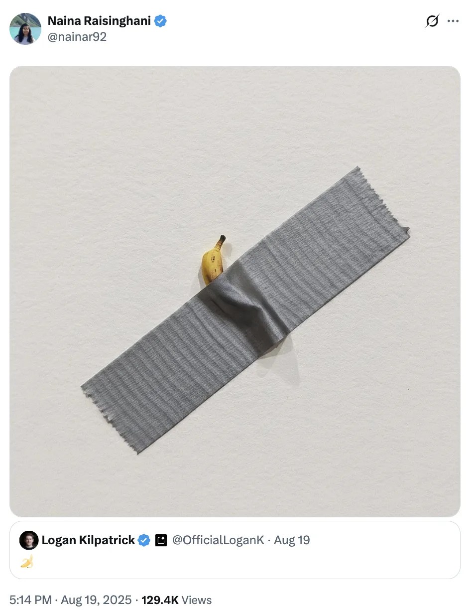 LMArenaへの公開後、Nano Bananaにグーグルが関係していることをXでほのめかした