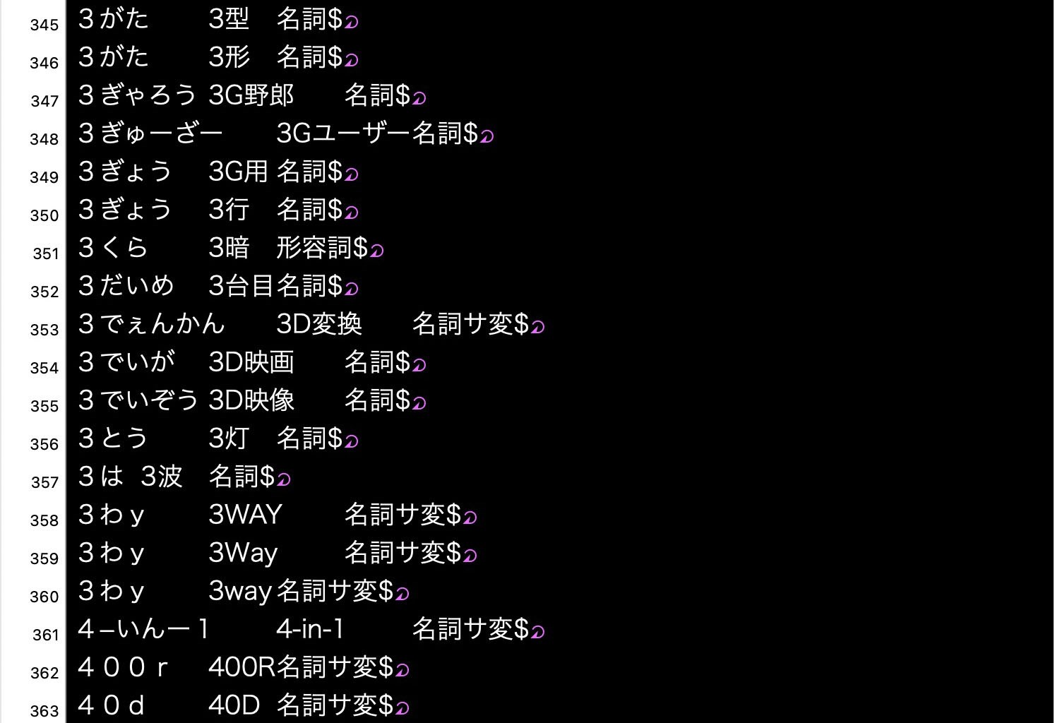 ていうか「サ変名詞」として自動登録された単語がなぜか多い。