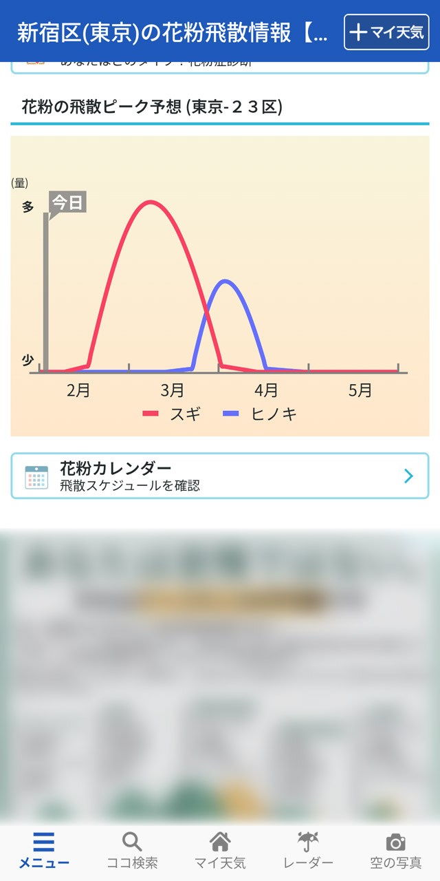 花粉飛散は2月中ごろから本格化するようだ