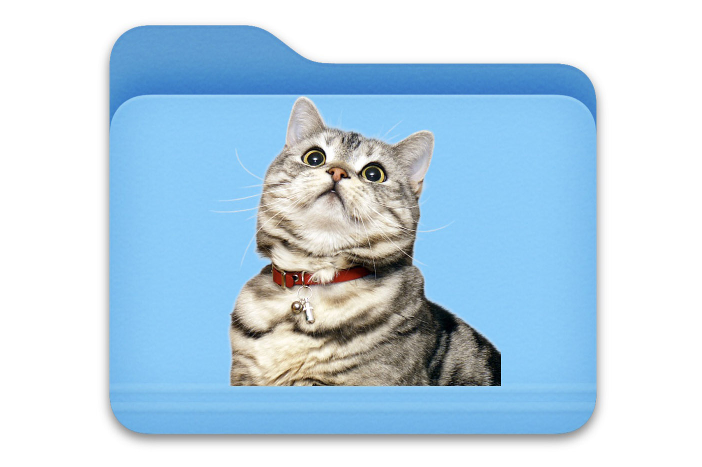 背景を透明にした画像を使うと、このようなフォルダを作成できる。