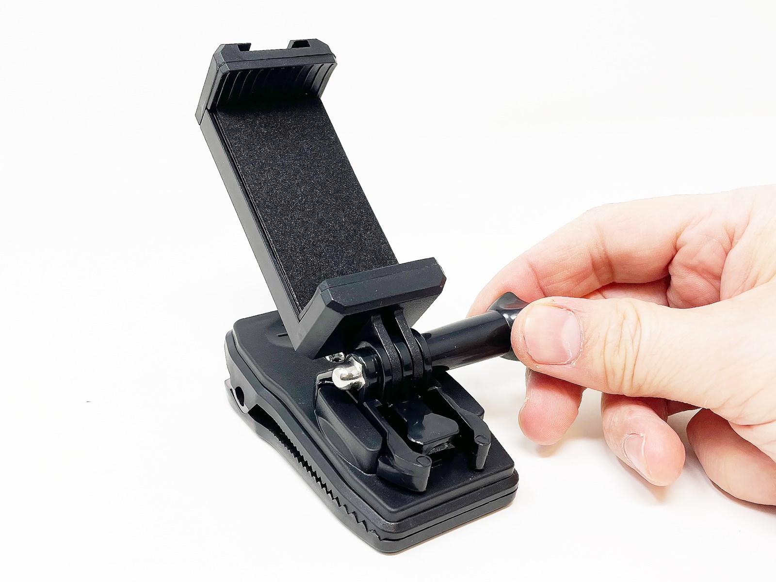 ホルダー部分のネジをゆるめて角度も調節可能。