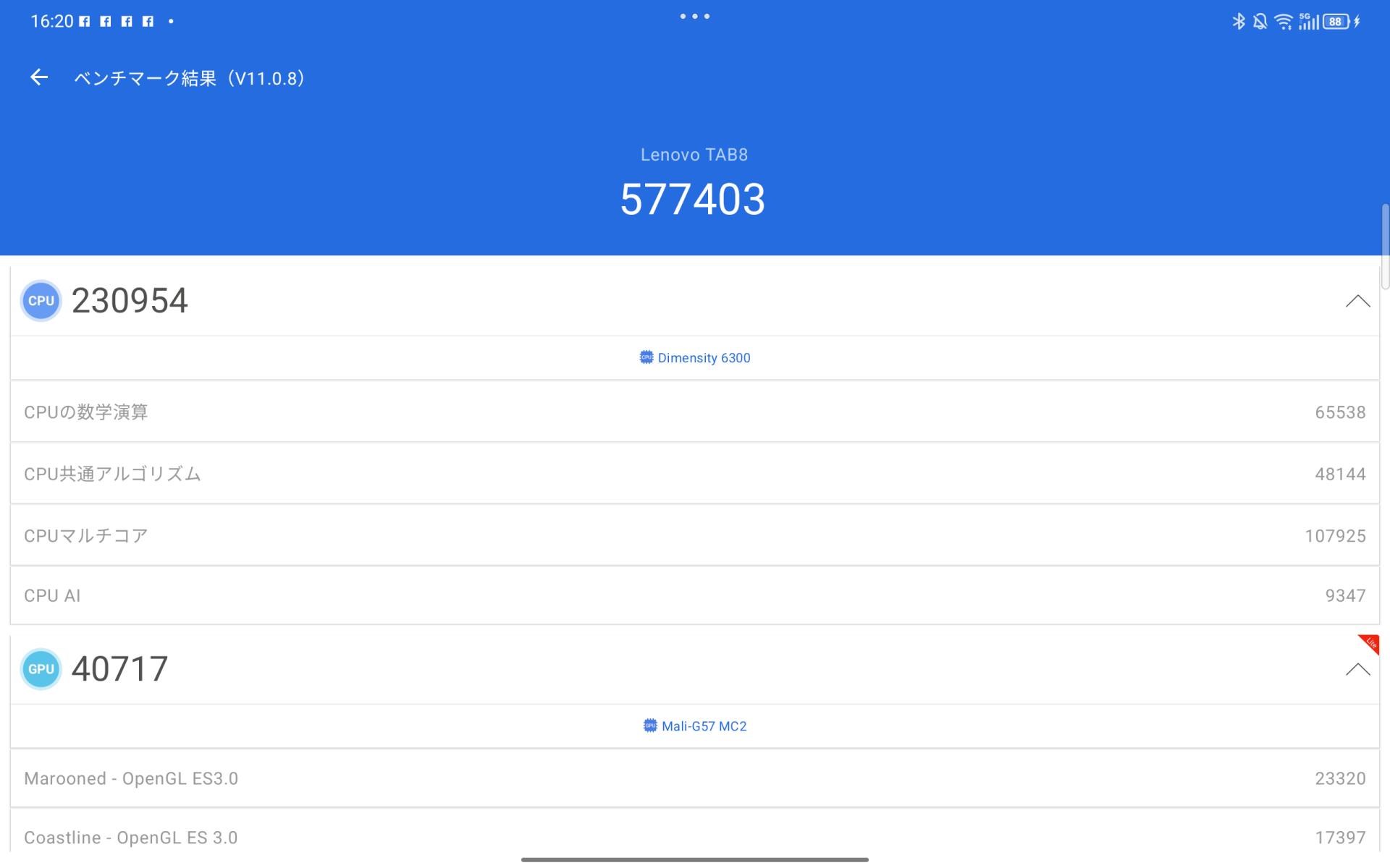 エントリークラスの中でも中程度