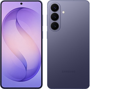 Galaxy S26+。左からコバルトバイオレット、ブラック、ホワイト、スカイブルー