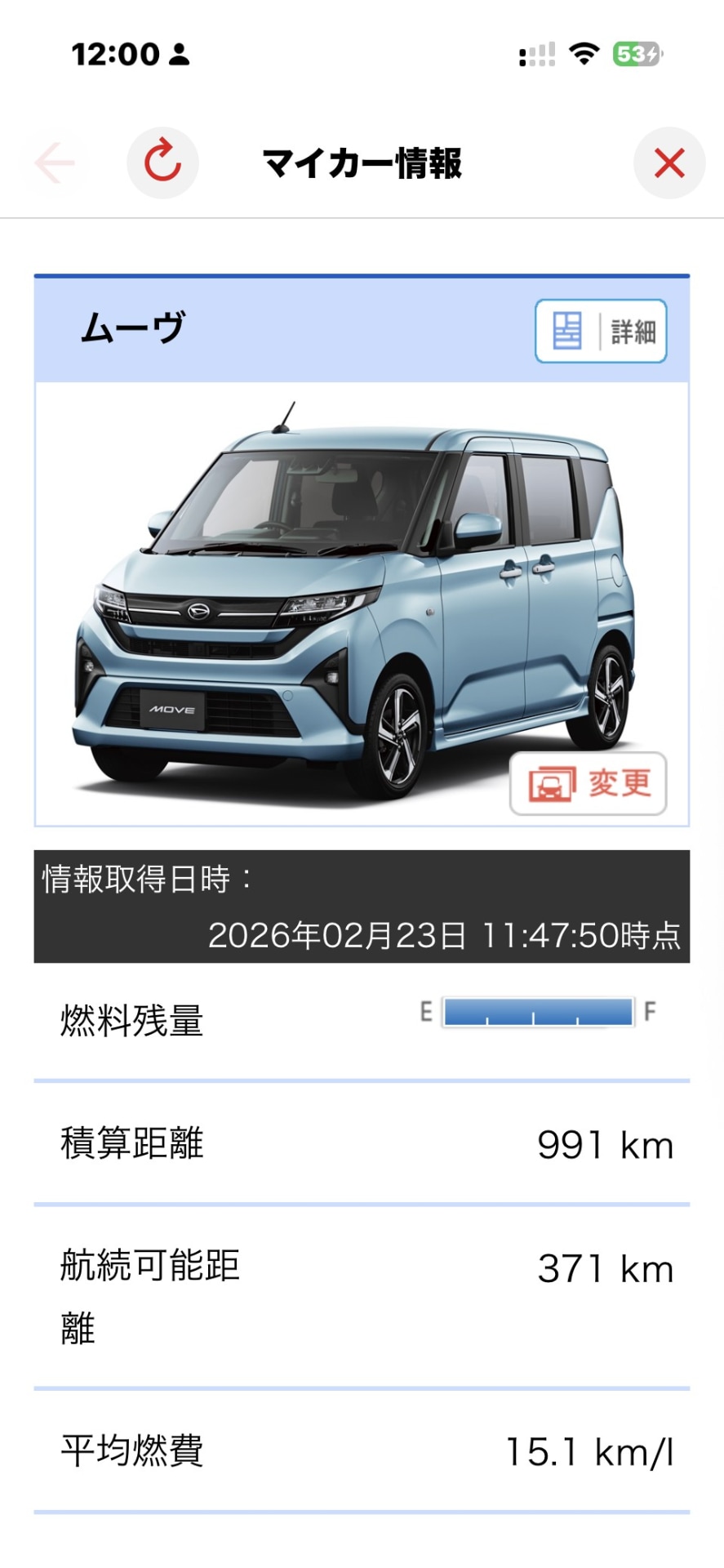 ダイハツコネクトが表示してくれる「見えるマイカー」機能