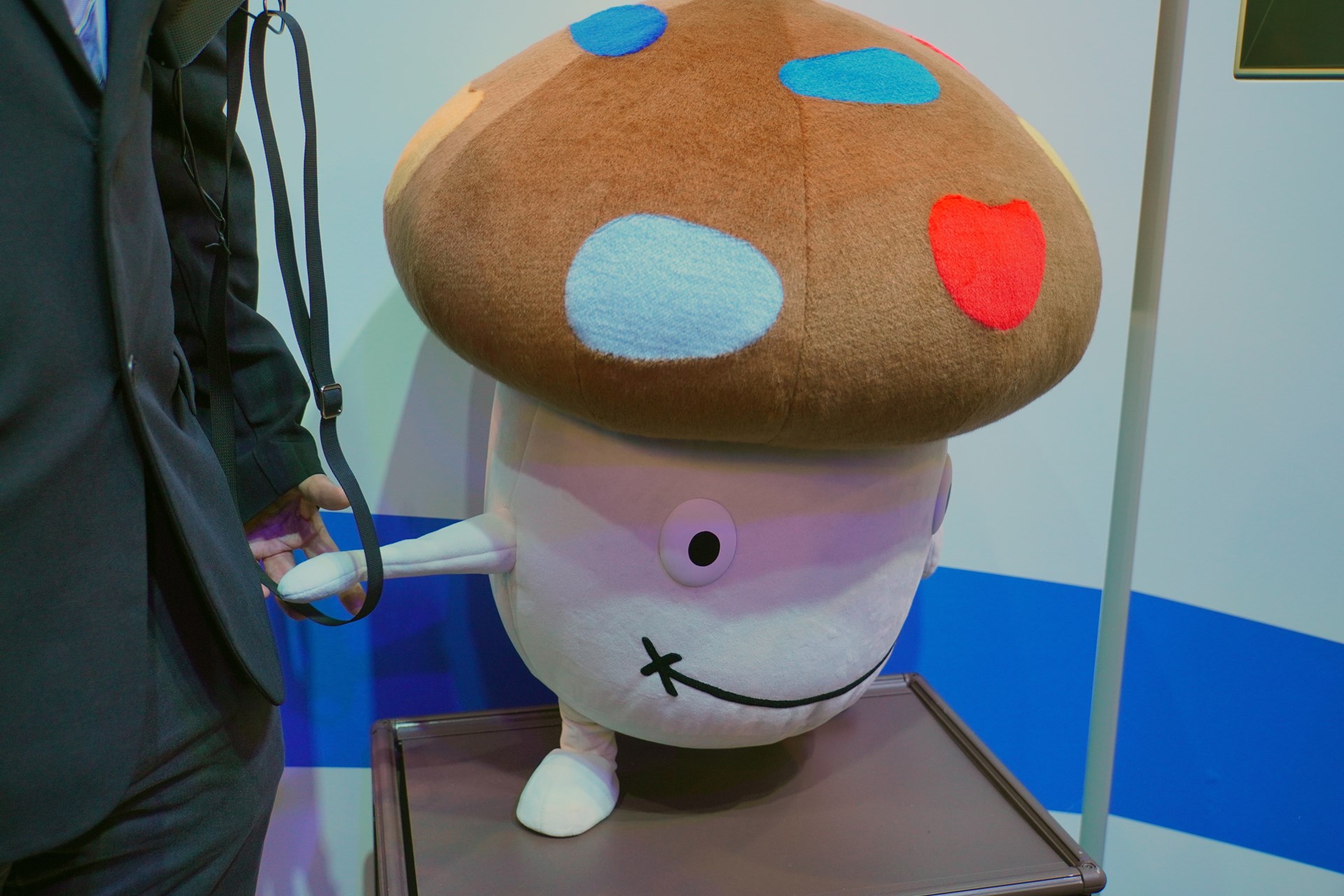 センサレスロボットは、外部センサーを超低遅延で高速なネットワークとつなぐという取り組み。MWCでは、ドコモダケ型ロボットが展示されていた