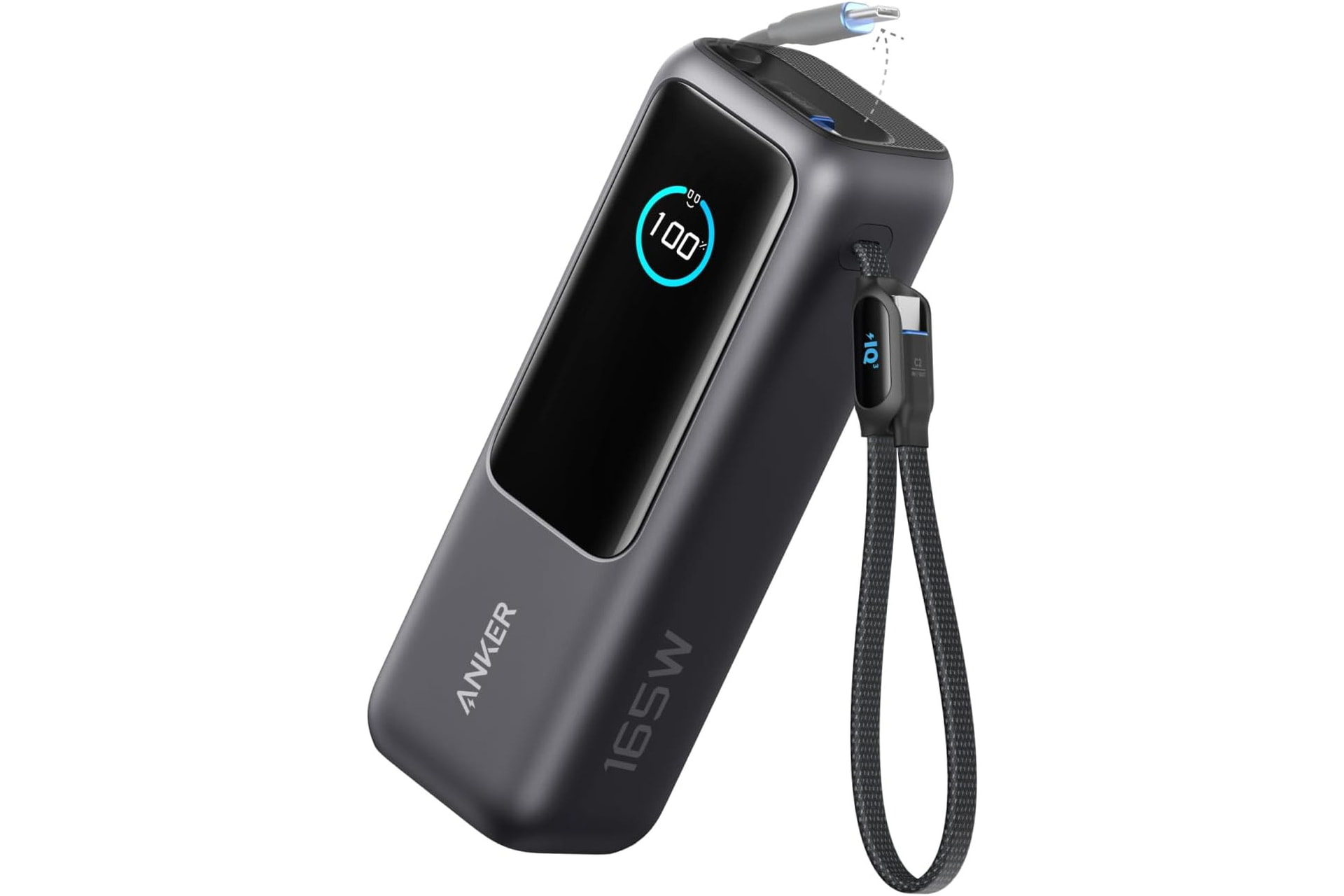 Anker Power Bank（2万5000mAh、Built-In＆巻取り式USB Type-Cケーブル）