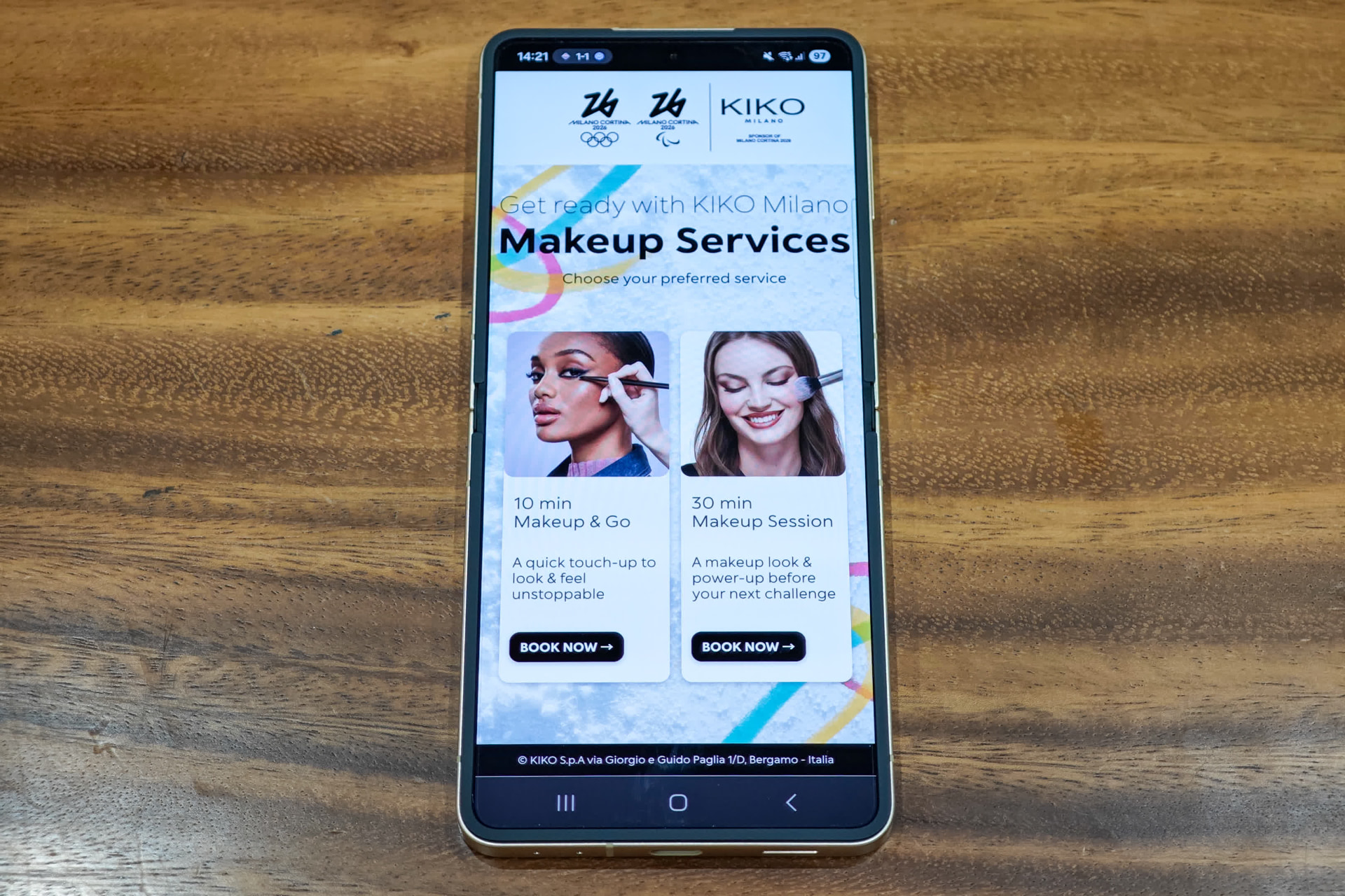 メイクサービスを予約できる「KIKO Bookings」