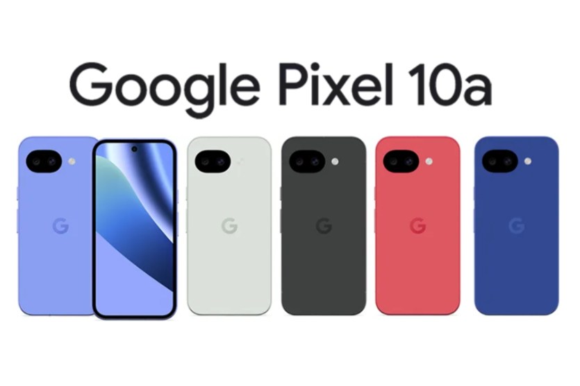 Pixel 10a。左から、Lavender、Fog、Obsidian、Berry、Isai Blue（日本限定）