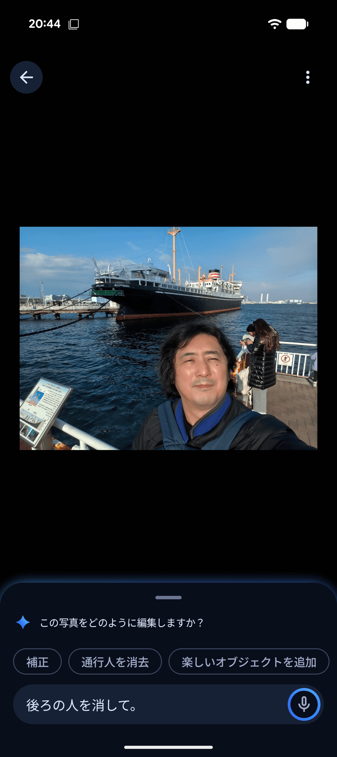 写真の修正をテキストで指示できるので、より的確に補正できる