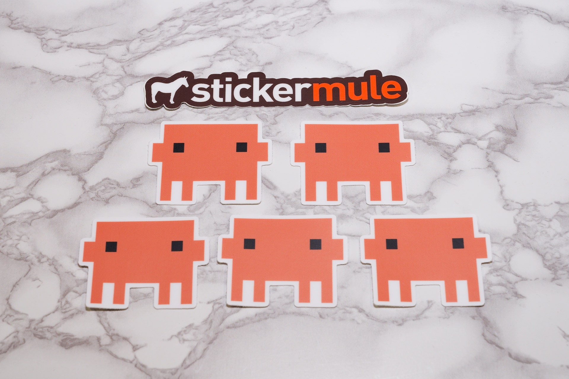 届いたClawdステッカー。販売元のロゴステッカーもおまけで付いてきます